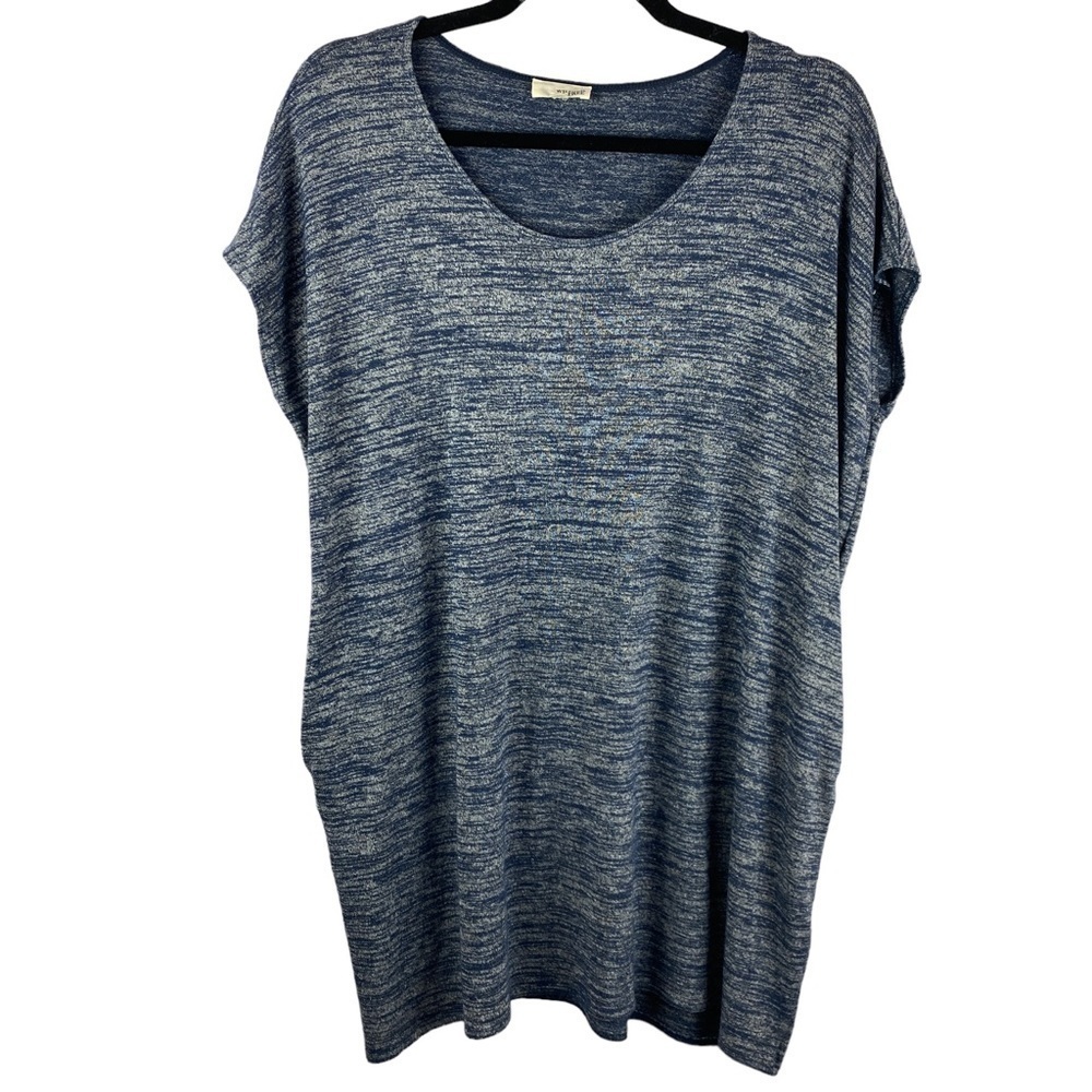 ✨3/$21✨Aritzia Wilfred Free Lorelai Heathered Blue Relaxed Tunic Tee XXS Pockets